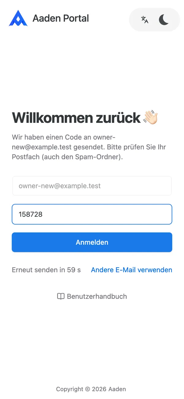 Code eingeben