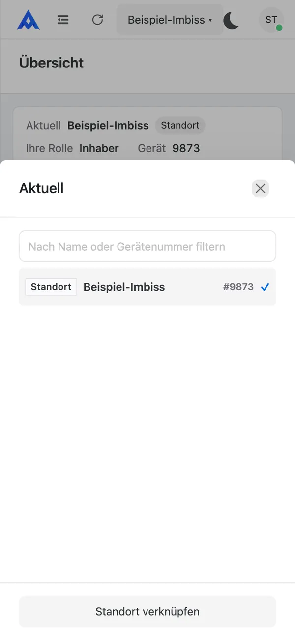 Standort wechseln und verknüpfen