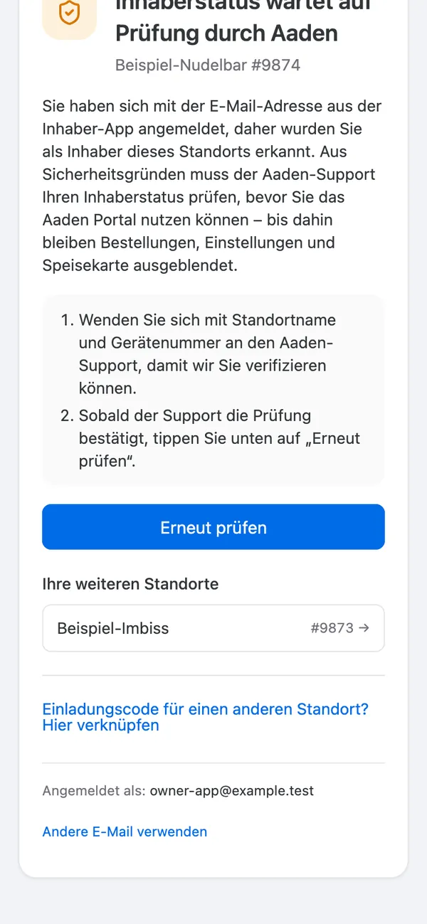 Weitere Standorte auf der Warteseite