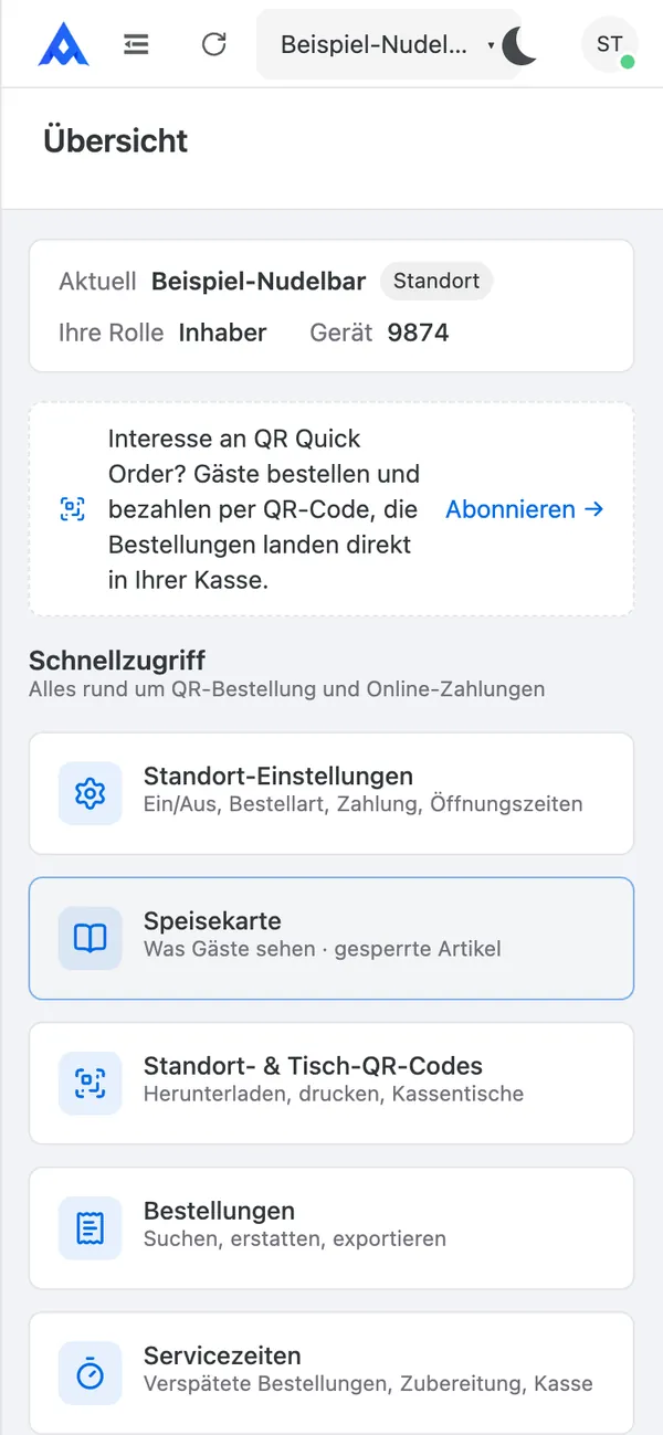 Übersicht nach der Prüfung
