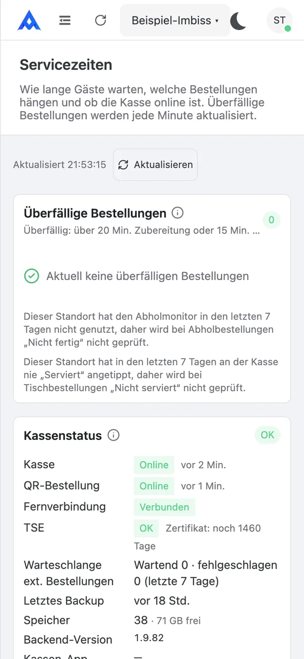 Servicezeiten